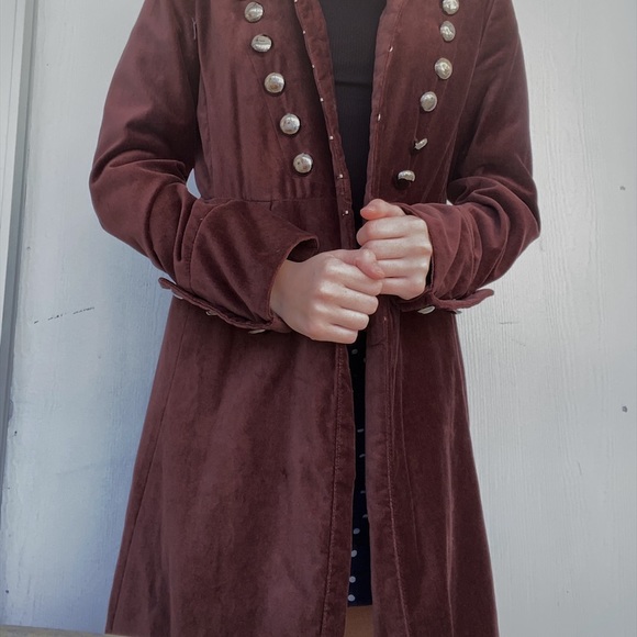 Beautiful vintage velvet brown trench coat - Picture 3 of 5